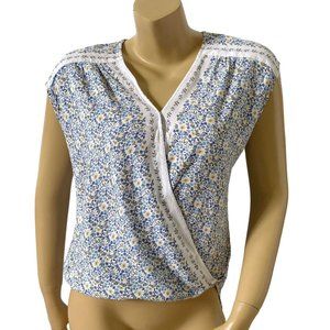 MAX STUDIO Womens Size Small Short Sleeve Surplice High Low Shirt